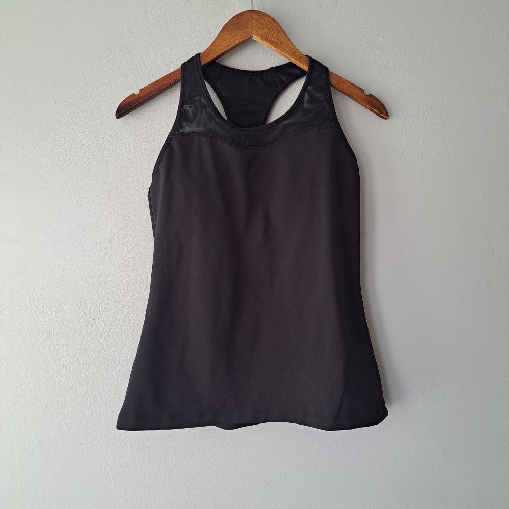 Athleta Womens Sport Racerback Strech‎ Black Athltetic Gym Top Size Small